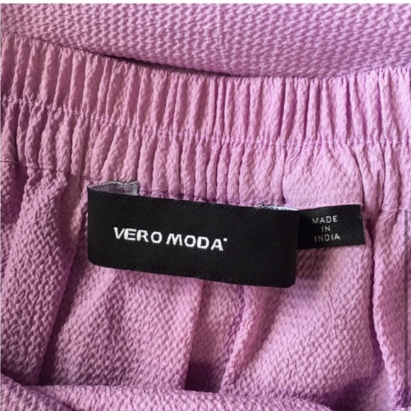 Lilac purple elastic waistband wrap skirt - Picture 3 of 3